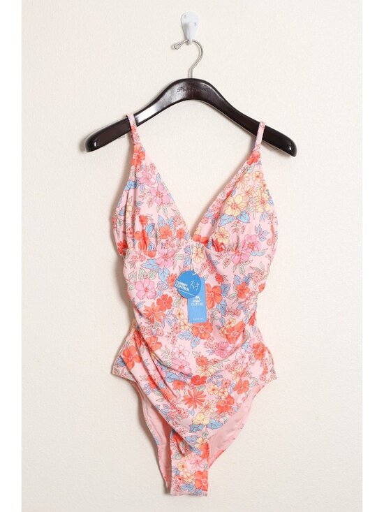 Cupshe Other - NWT cupshe one piece swimsuit large womens Retro Floral pink orange blue Runched